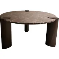 Ptmd Ora Brown Coffeetable Low Marble Metal