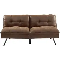 Vente-unique Driezits-bedbank PEGULA van verouderd microvezel - Bruin