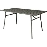 Vente-unique Tuineethoek van metaal - L160 cm - Donkergrijs - MIRMANDE