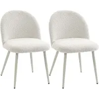 HOMCOM Eetkamerstoelen, set van 2, keukenstoel met rugleuning, chenille-look