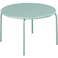 Vente-unique Ronde tuintafel D130 cm van metaal - Amandelgroen - MIRMANDE van MYLIA