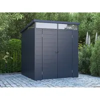 Vente-unique Tuinhuisje van antracietgrijs hars van 3,65 m² met vloer - MINARO