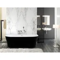 Vente-unique Halfvrijstaande bad DIVINA -245L - 170x75x58cm - Zwart
