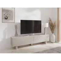 Vente-unique Tv-meubel met 2 deuren van mdf - 180 cm - Beige - LUDIMA