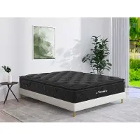 Vente-unique Matras met pocketveren en ge?ntegreerd topmatras - BLACK DREAM van DREAMEA PLAY - 180x200 cm