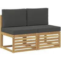 vidaXL 2 Stuk Buiten Midden Sofa Massief Acacia Hout Wit