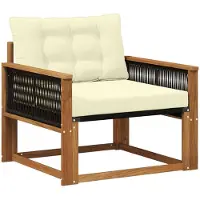 vidaXL Buiten Midden Sofa Massief Acaciahout en Textilene