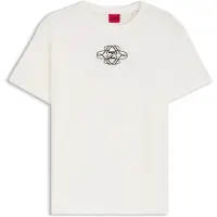 HUGO Shirt 'Damacia_8' zwart / wit