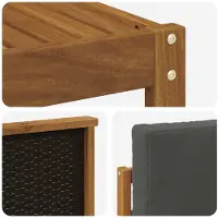 vidaXL Buiten bank set 9 st Natuurlijk en Antraciet Polyester