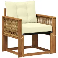 vidaXL Buiten Midden Sofa Massief Acaciahout en Textilene