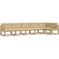 vidaXL Buiten bank set 4 st Wit en Beige Polyester