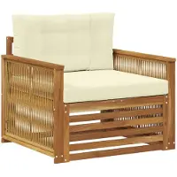 vidaXL Buitensofa Massief Acacia Hout Natuurlijk en Crème