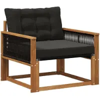 vidaXL Buiten bank set Massief Acaciahout en Textilene Naturel
