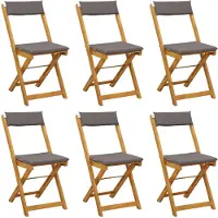 vidaXL Bistrostoelen voor buiten 6 st Donkergrijs Massief Acacia Hout