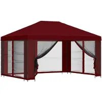 vidaXL Tuin gazebo met zijwanden 4 × 3 m Bordeauxrood