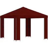 vidaXL Prieel 3 x 3 m Bordeauxrood Polyester en Staal 190 gsm