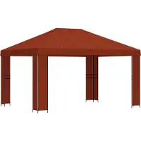 vidaXL Prieel 4 × 3 m Terracotta Polyester en Staal 190 gsm