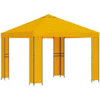 vidaXL Prieel 3 x 3 m Geel Polyester en Staal 190 gsm