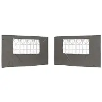 vidaXL Party Tent Zijwand 2 pcs 400 x 195 cm Antracietkleurig
