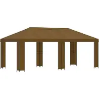 vidaXL Tuinpaviljoen 6 x 3 m Taupe Polyester en Staal 190 gsm