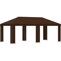 vidaXL Tuinpaviljoen 6 x 3 m Bruin Polyester en Staal 190 gsm