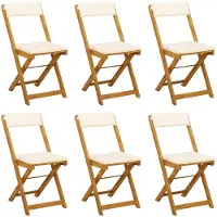 vidaXL Bistrostoelen voor buiten 6 st Crèmewit Massief Acacia Hout
