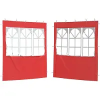 vidaXL Party Tent Zijwand 2 pcs 200 x 195 cm Rood PE en staal