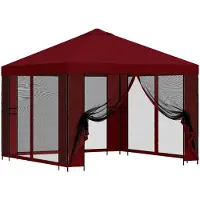 vidaXL Tuin gazebo met zijwanden 3 x 3 m Bordeauxrood