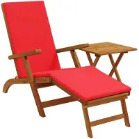 vidaXL Ligstoel die kan leunen en vouwen 2 st Massief Acacia Hout Rood