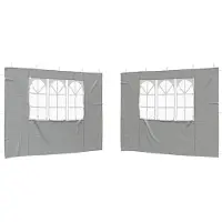 vidaXL Party Tent Zijwand 2 pcs 300 x 195 cm Lichtgrijs PE en staal