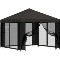 vidaXL Tuin gazebo met zijwanden 3 x 3 m Antracietkleurig