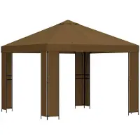 vidaXL Prieel 3 x 3 m Taupe Polyester en Staal 190 gsm