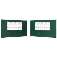 vidaXL Party Tent Zijwand 2 pcs 400 x 195 cm Groen PE en staal