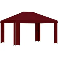 vidaXL Prieel 4 × 3 m Bordeauxrood Polyester en Staal 190 gsm