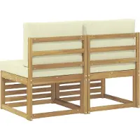 vidaXL 2 Stuk Buiten Midden Sofa Massief Acacia Hout Wit
