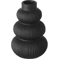 Boltze - Vaas - Keramiek - Zwart - Maurice - Handgemaakt - 21x14cm