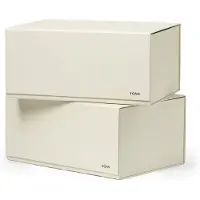 TÔNN furniture Pac box opbergbox Off-white, medium 30x13,5x22 cm, 2-pack