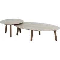 4 Seasons Outdoor Salute lounge tuintafels set van 2 amber keramisch blad Taste 4SO