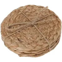 Crafters Home Styling Collection - Onderzetter Set - Jute - 10 cm - Natuurlijke Kleur - Vier Stuks