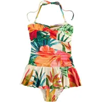Next Badpak smaragd / oranje / rood / wit