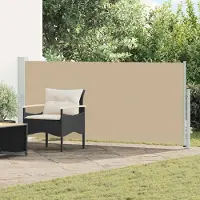 Syfax Uittrekbaar Zijscherm 117 x 500 cm Polyester Rechthoekig Beige