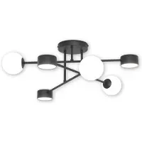 Emibig Hanglamp HOLON, zwart-wit, 6xG9x10W, metaal, afmetingen: 23x62x60cm, IP20,