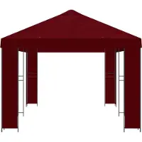 vidaXL Tuinpaviljoen 6 x 3 m Bordeauxrood Polyester en Staal 190 gsm