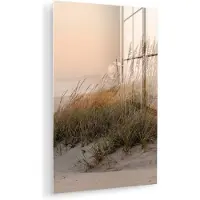 MuchoWow Glasschilderij 20x30 cm - Schilderij acrylglas - Duinlandschap - Zonsondergang - Strand - Foto op glas - Muurdecoratie woonkamer - Wanddecoratie slaapkamer - Schilderijen