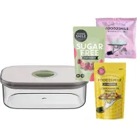 Berghoff & FRIENDS | Food2Smile + Smart Seal 1.50L Mellow Marshmallows - Very Berry - Chocosmiles Peanuts - Transparant -
