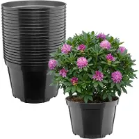 Garronda Set van 20 ronde kunststof kweekpotten met drainagegaten voor tuin (Zwart, Ø27 x 17,5 cm (7,5L)) GD-KW-RL