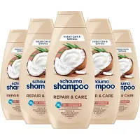 Schauma Shampoo Repair & Care - Haarverzorging - Gezond, Hersteld en Glanzend Haar - Kokosextract - Voor Droog en Beschadigd Haar - Voordeelverpakking - 5x 400ml