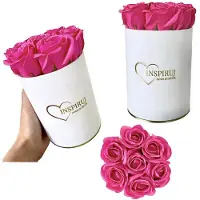 Inspiruj - Flowerbox - Białe Pudełko - Roze - Ciemny Rozowy