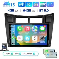 Hexinex Octa-Core autoradio Geschikt voor Toyota Yaris XP90 2005-2012 - Draadloos CarPlay, Android Auto,GPS Navi, camera, multimediaspeler, 4GB+64GB