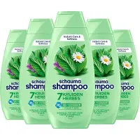 Schauma Shampoo 7 Kruiden - Haarverzorging - Zuivert en Versterkt - Frisheid - Met 7 Organische Kruiden - Voor Normaal tot Vet Haar - Voordeelverpakking - 5x 400ml